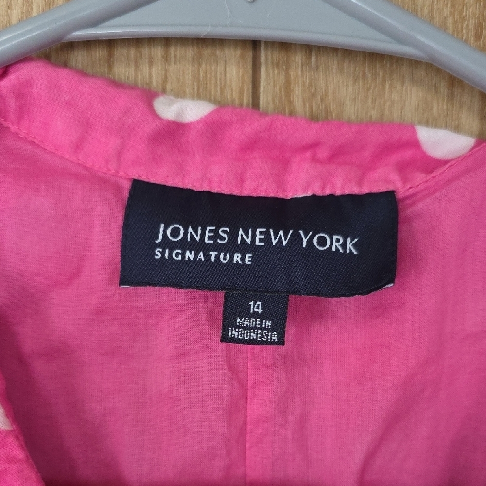 Jones New York Pink and White Polka Dot Dress - Picture 2 of 14